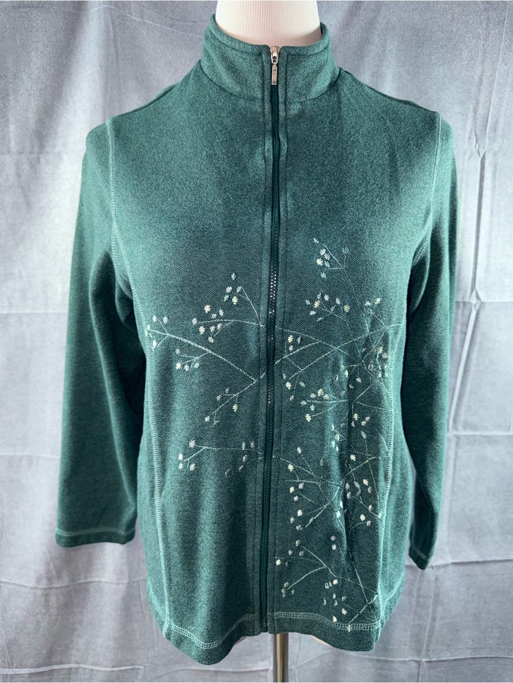 3168-Blast Women's Forest Green Full-Zip Utility Jacket with Branch Embroider